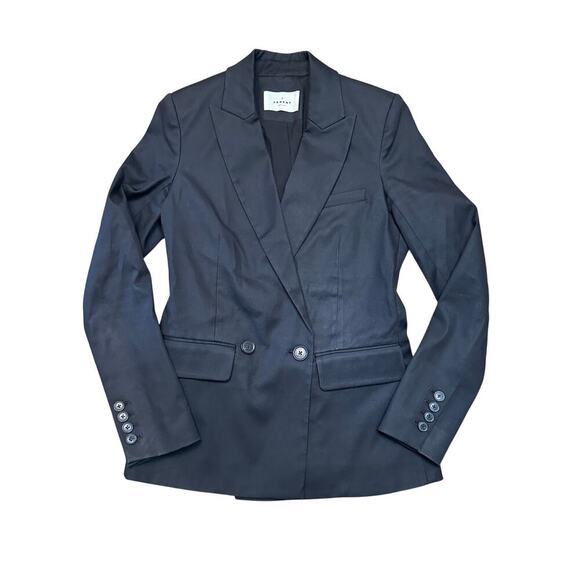 Argent Double Breasted Blazer Jacket BLACK Size 2 - Picture 1 of 10